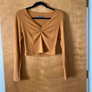 Wild fable size small rusty orange crop top long sleeve shirt